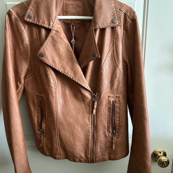 MAX STUDIO Faux Leather Coat new with tags large - Picture 9 of 14